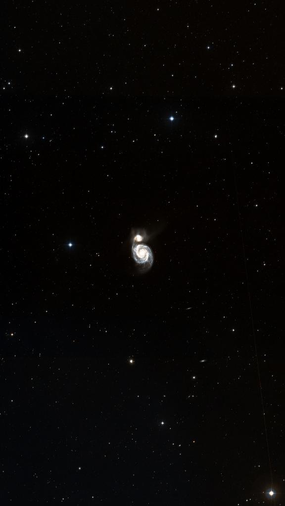 M 51 cadré au champ du Seestar S50 Pro