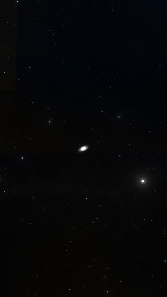 Le ciel autour de M 64, cadré au champ de Seestar S30 Pro