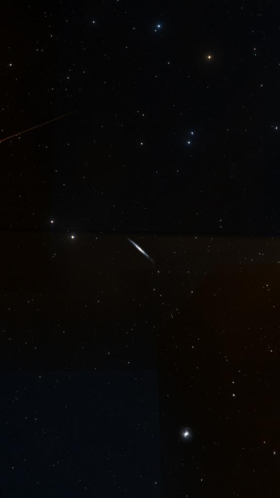 Le ciel autour de NGC 4244, cadré au champ de Seestar S30 Pro