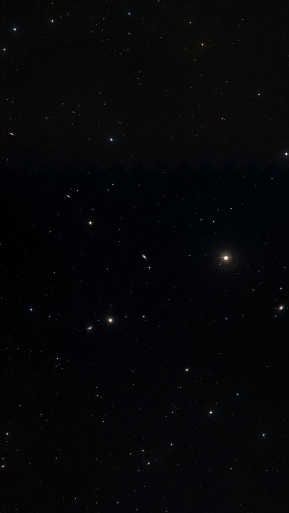 Le ciel autour de NGC 5838, cadré au champ de Seestar S30 Pro