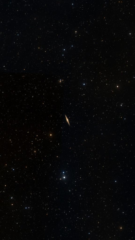 Le ciel autour de NGC 891, cadré au champ de Seestar S30 Pro